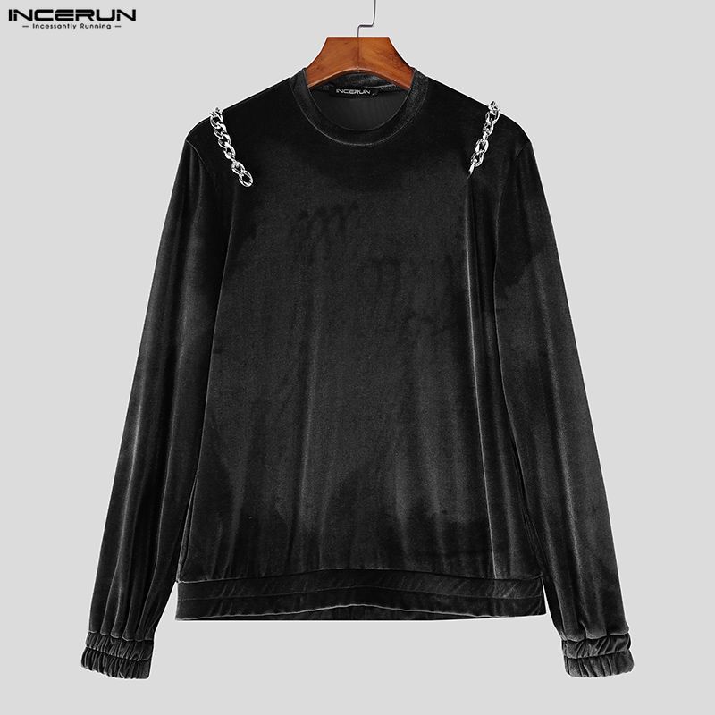 INCERUN Men s Round Neck Long Sleeve Glitter Casual Party T-shirts Tops S чёрный
INCERUN Men s Round Neck Long Sleeve Glitter Casual Party T-shirts Tops S чёрный