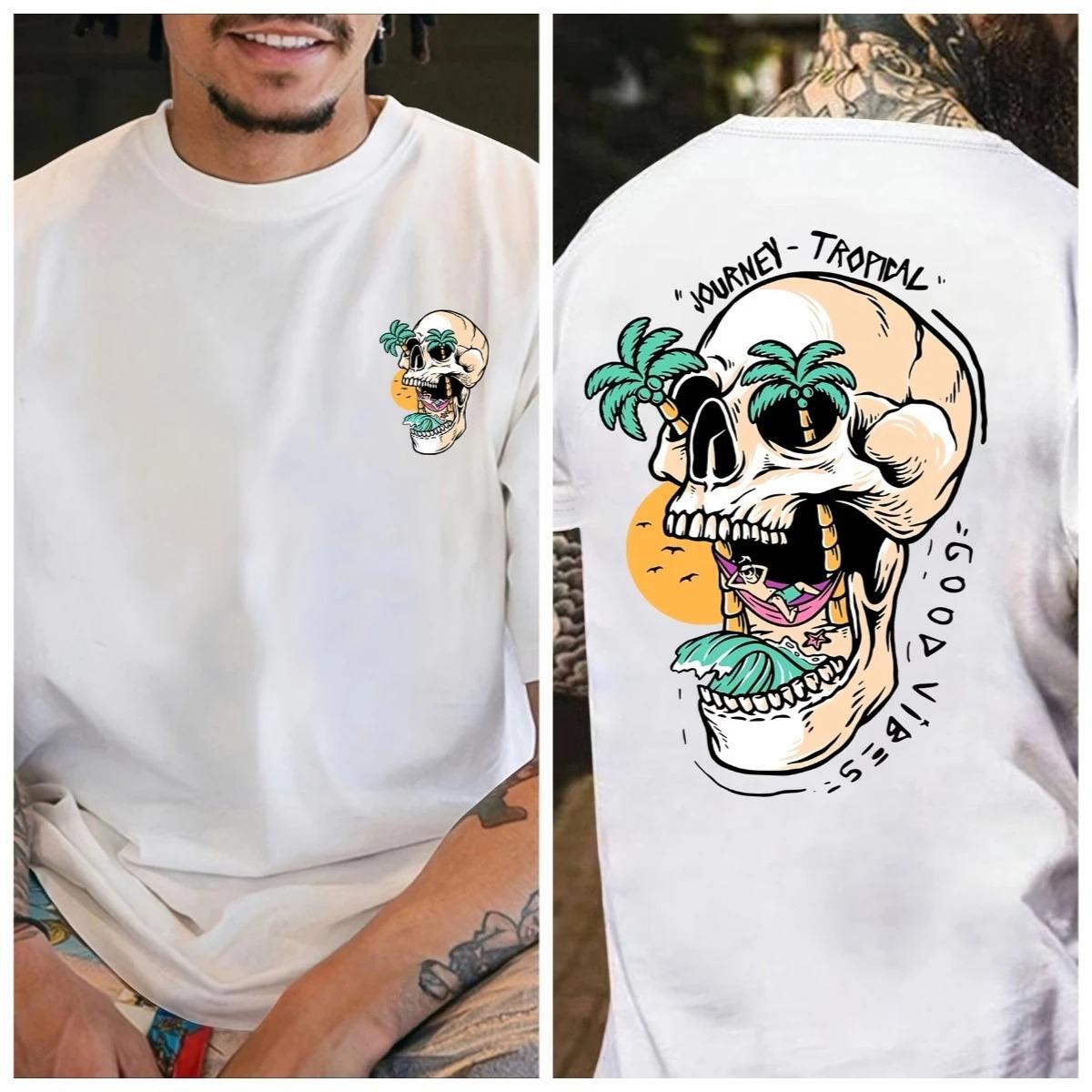 Tropical Skull Vibes Style Mens T Shirt Women Cotton Casual Tee Summer Spring Novelty Streetwear Casual Oversized Loose Top 4XL
Tropical Skull Vibes Style Mens T Shirt Women Cotton Casual Tee Summer Spring Novelty Streetwear Casual Oversized Loose Top 4XL