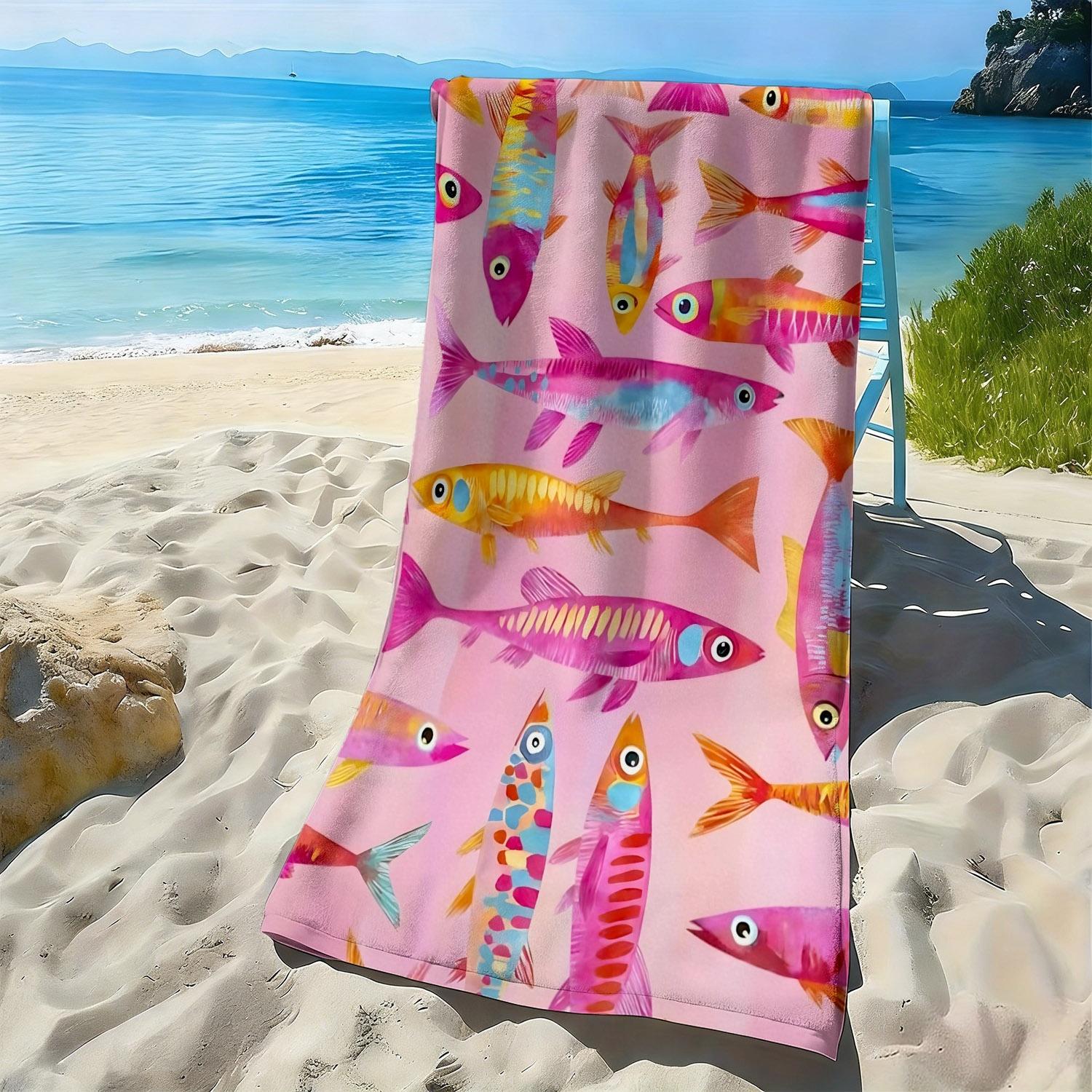 Colorful tropical fish pattern polyester microfiber beach towel is highly absorbent, suitable for swimming and beach outings W40*H60(CM)
Colorful tropical fish pattern polyester microfiber beach towel is highly absorbent, suitable for swimming and beach outings W40*H60(CM)
