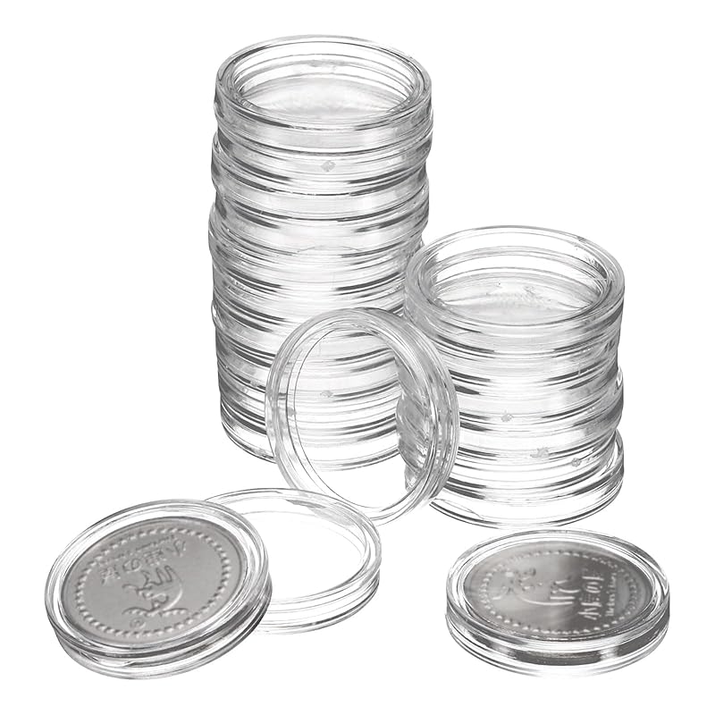 uxcell 20pcs 24mm Silver Dollar Coin Holder, Plastic Coin Capsule Cover Acrylic Clear Round Coin Collection Supplies Container for Silver Coin
uxcell 20pcs 24mm Silver Dollar Coin Holder, Plastic Coin Capsule Cover Acrylic Clear Round Coin Collection Supplies Container for Silver Coin