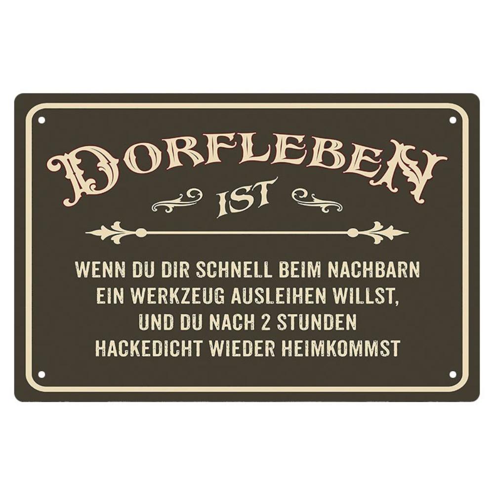German Text Dorfleben Is Fire Brigade Metal Sign 8x12 Fun Decor for Village Children Indoor Outdoor 20x30cm(7.8x11.8inch)
German Text Dorfleben Is Fire Brigade Metal Sign 8x12 Fun Decor for Village Children Indoor Outdoor 20x30cm(7.8x11.8inch)