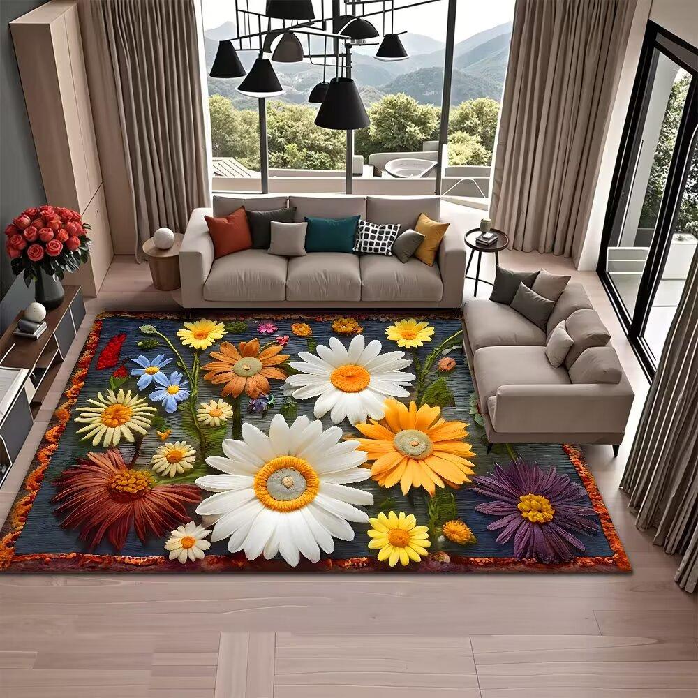 American Style Retro Flower Living Room Carpet Sunflower Decoration Coffee Tables Fluffy Rugs Dining Room Aesthetic Floor Mat 60x90cm
American Style Retro Flower Living Room Carpet Sunflower Decoration Coffee Tables Fluffy Rugs Dining Room Aesthetic Floor Mat 60x90cm