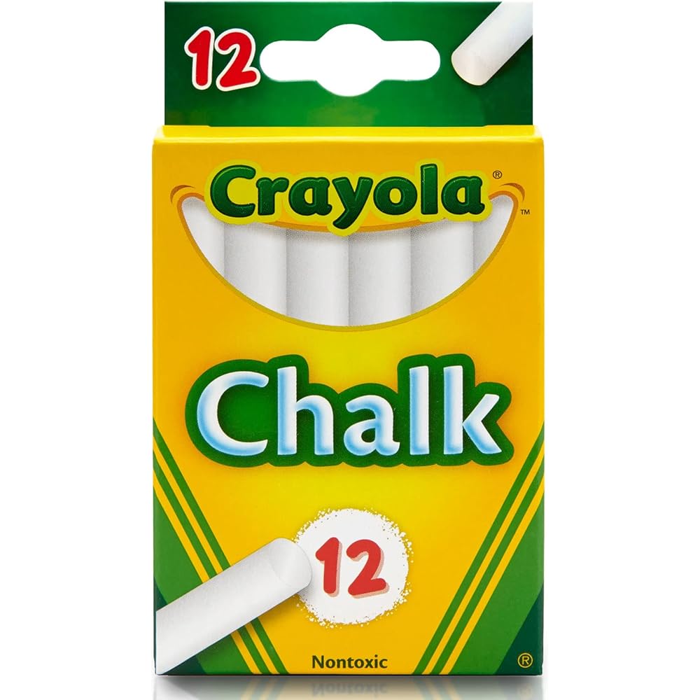 Crayola White Chalk 12 Pieces 510320 Non-Toxic Art Supplies
Crayola White Chalk 12 Pieces 510320 Non-Toxic Art Supplies