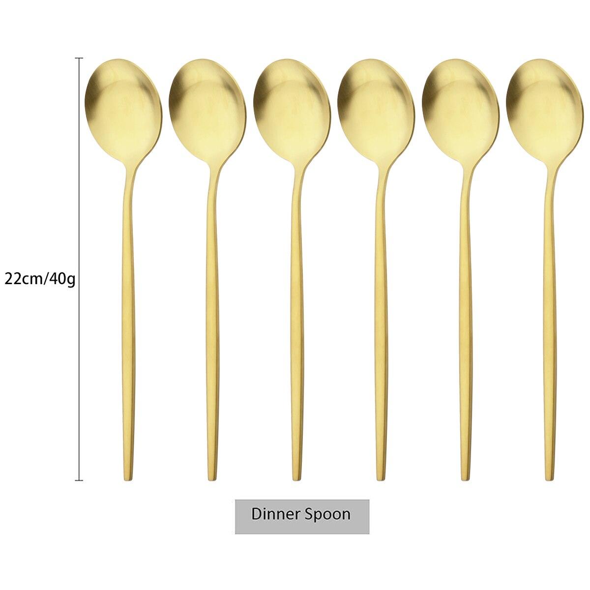 6Pcs/Set Набір обідніх ложок із чорного золота Матовий столовий посуд із нержавіючої сталі Вестерн Столові прилади Десертна ложка Посуд для вечірки Кухонний набір столового срібла шампанського
6Pcs/Set Набір обідніх ложок із чорного золота Матовий столовий посуд із нержавіючої сталі Вестерн Столові прилади Десертна ложка Посуд для вечірки Кухонний набір столового срібла шампанського