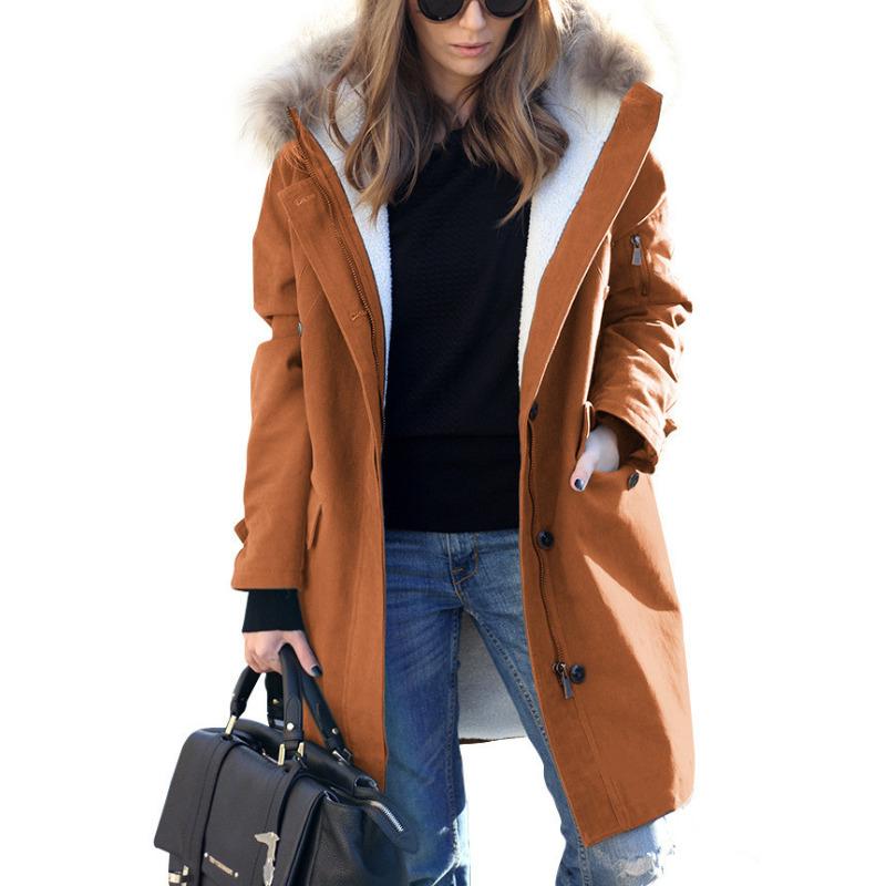 Осенне-зимнее женское пальто с меховым воротником и капюшоном, длинное XL
Осенне-зимнее женское пальто с меховым воротником и капюшоном, длинное XL