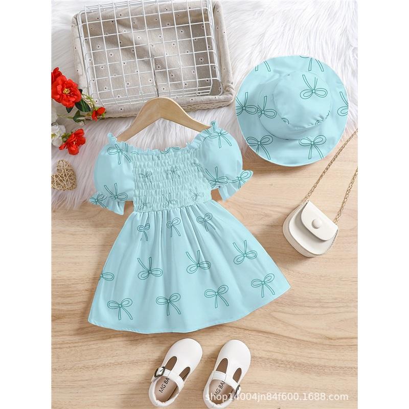 Girls Fashionable Princess Dress Summer Children s Bow-patterned Dress And Cute Hat 12-18M
Girls Fashionable Princess Dress Summer Children s Bow-patterned Dress And Cute Hat 12-18M