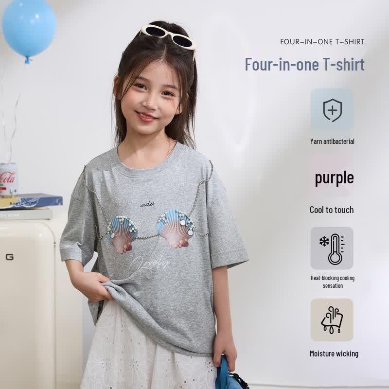 Girls Pearl Shell Beaded Short Sleeve T-Shirt 170
Girls Pearl Shell Beaded Short Sleeve T-Shirt 170