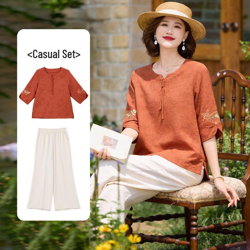 Women s 100% Cotton Loose T-Shirt & Straight-Leg Pants Set 4XL
Women s 100% Cotton Loose T-Shirt & Straight-Leg Pants Set 4XL