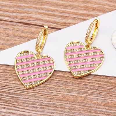 Classic Korea 5 Colors Romantic Heart Enamel Dripping Oil Hoop Drop Earrings For Women Crystal Zircon Fashion Jewelry Gift
Classic Korea 5 Colors Romantic Heart Enamel Dripping Oil Hoop Drop Earrings For Women Crystal Zircon Fashion Jewelry Gift