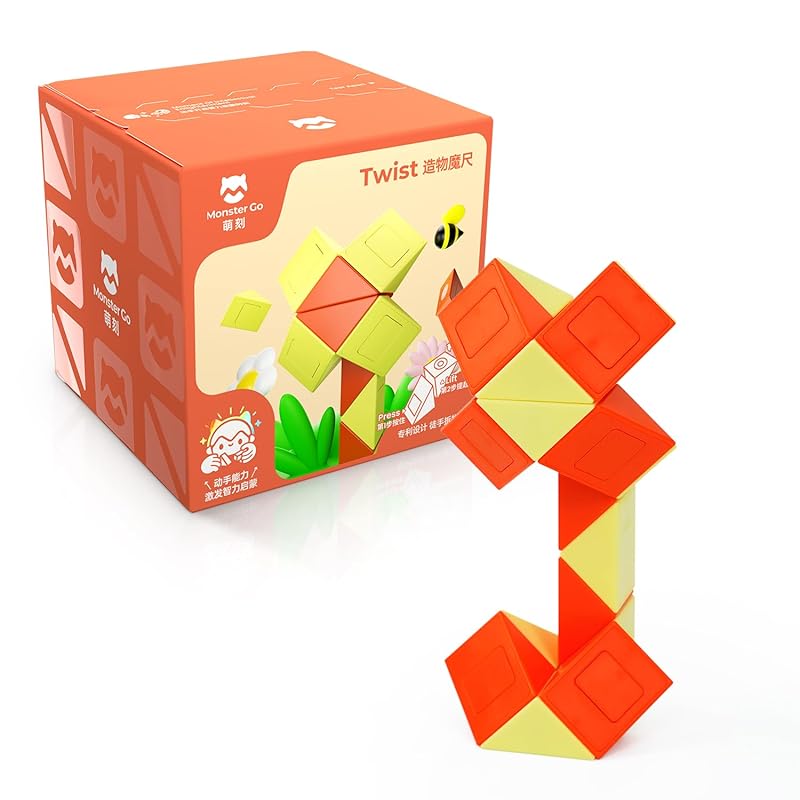 Monster Go snake cube, monster GO 24 pieces magic snake brain training Educational education toys For kids (24 pieces - yellow & orange)
Monster Go snake cube, monster GO 24 pieces magic snake brain training Educational education toys For kids (24 pieces - yellow & orange)