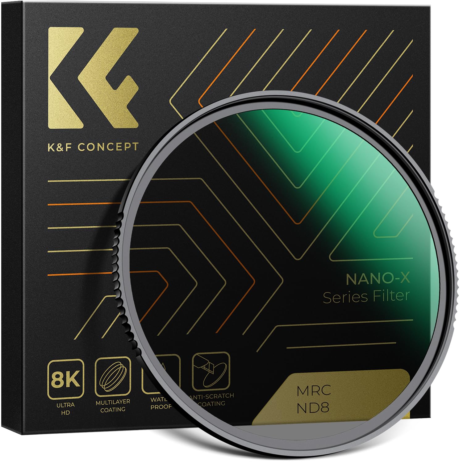 Concept 52mm ND Filter ND8 Light Adjustment Filter Optical Glass Coating Thin Frame Thin Type Water and Oil Repellent Direct K&F Multi-Layer (NANO-X
Concept 52mm ND Filter ND8 Light Adjustment Filter Optical Glass Coating Thin Frame Thin Type Water and Oil Repellent Direct K&F Multi-Layer (NANO-X