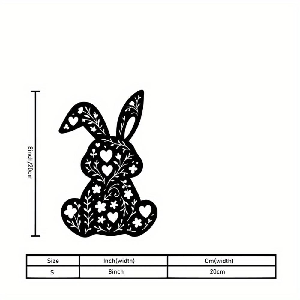 1pc Black Floral Bunny Metal Wall Art, Bohemian Decor for Living Room Bedroom Bathroom Indoor Outdoor, Easter Spring Gift 20cm/8inch
1pc Black Floral Bunny Metal Wall Art, Bohemian Decor for Living Room Bedroom Bathroom Indoor Outdoor, Easter Spring Gift 20cm/8inch
