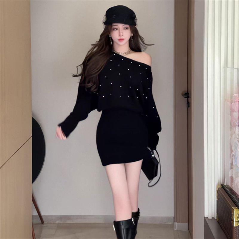 Korean Style Knit One-Shoulder Dress - Slim Fit, Hip-Hugging Autumn/Winter Outfit One Size чёрный
Korean Style Knit One-Shoulder Dress - Slim Fit, Hip-Hugging Autumn/Winter Outfit One Size чёрный