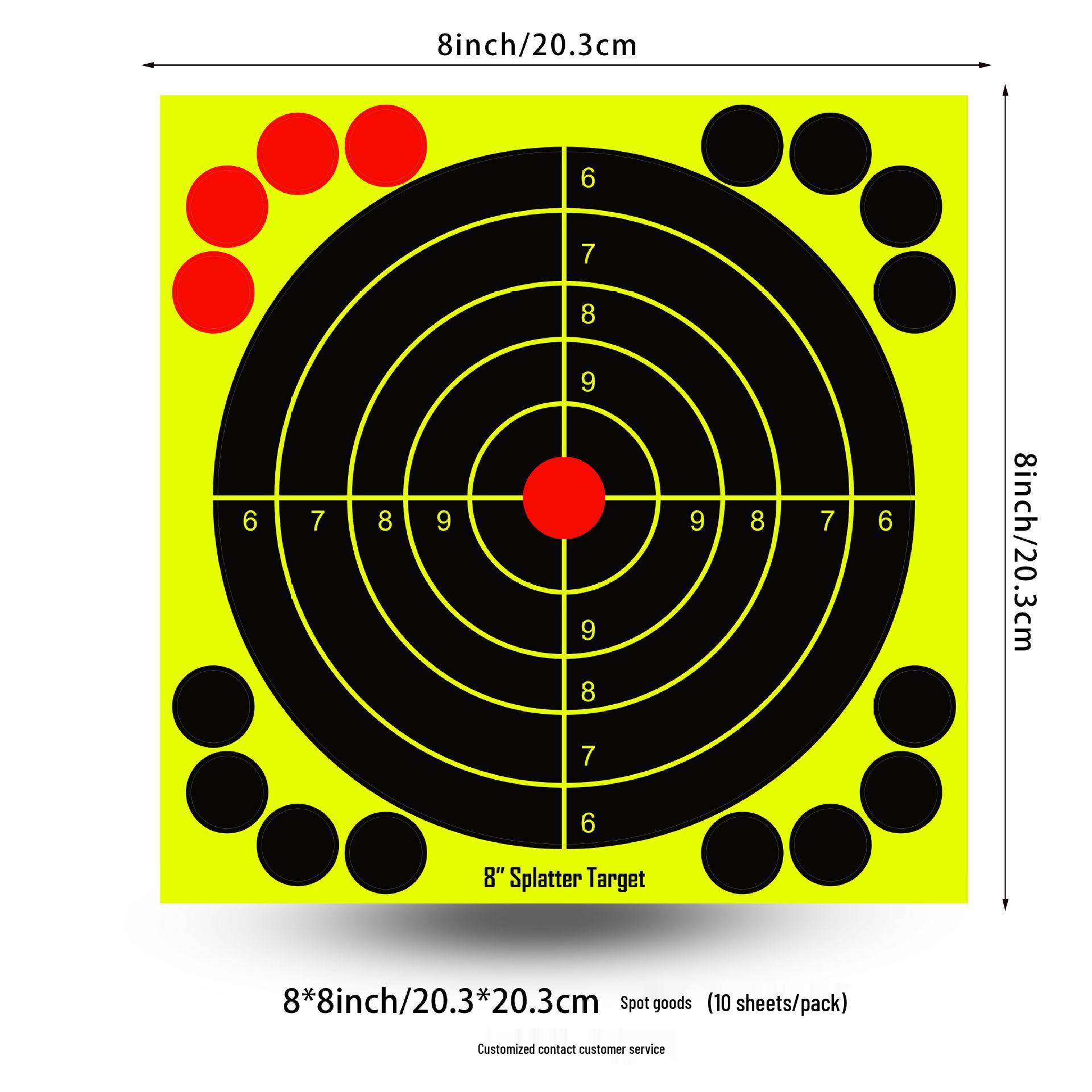 8-дюймовые флуоресцентные желтые меняющие цвет мишени с брызгами для тренировки стрельбы из BB
8-дюймовые флуоресцентные желтые меняющие цвет мишени с брызгами для тренировки стрельбы из BB