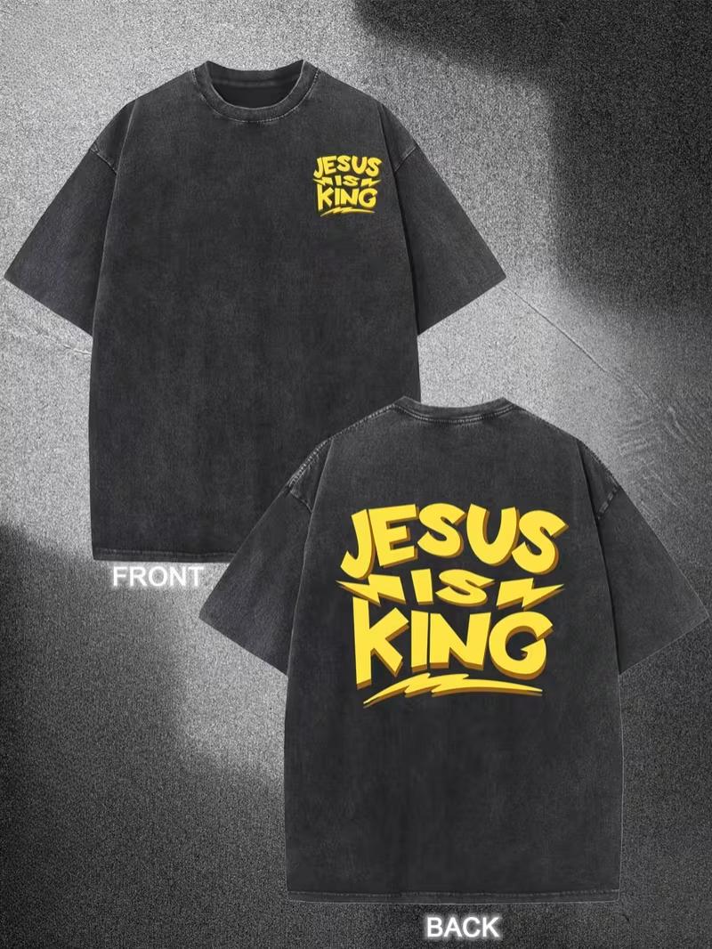 Jesus Is King Graffiti Letter Graphic TShirt Unisex Vintage Washed Crew Neck Loose Casual Short Sleeve Daily Street Style Top S
Jesus Is King Graffiti Letter Graphic TShirt Unisex Vintage Washed Crew Neck Loose Casual Short Sleeve Daily Street Style Top S