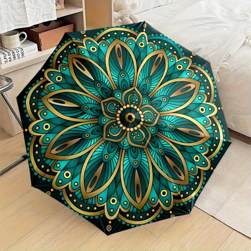 Automatic Open/Close Folding Umbrella with Mandala Design - Turquoise, Golden & Teal Patterns, Compact Travel Umbrella with St (as the picture,iron&8K)
Automatic Open/Close Folding Umbrella with Mandala Design - Turquoise, Golden & Teal Patterns, Compact Travel Umbrella with St (as the picture,iron&8K)