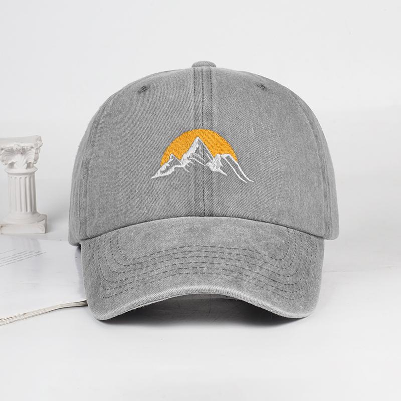 Vintage Mountain Sunrise Embroidered Washed Baseball Cap Adjustable Unisex Camping Travel Casual Hat сірий
Vintage Mountain Sunrise Embroidered Washed Baseball Cap Adjustable Unisex Camping Travel Casual Hat сірий