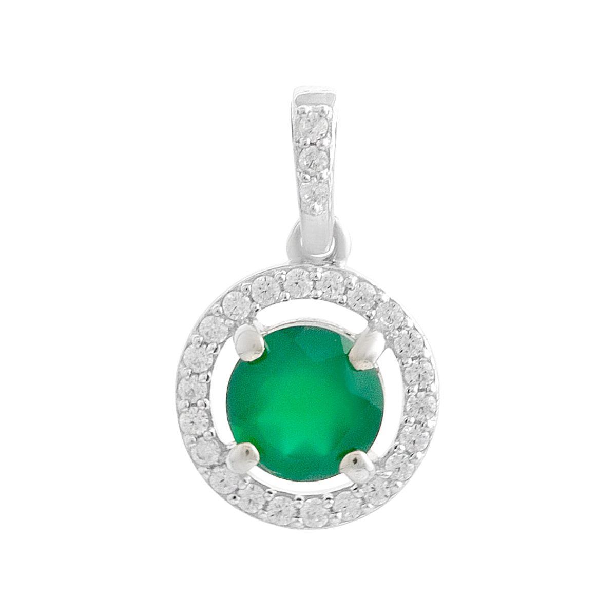 Silver pendant with agate 1.017ct, cubic zirconias (2208235) смарагдовий
Silver pendant with agate 1.017ct, cubic zirconias (2208235) смарагдовий