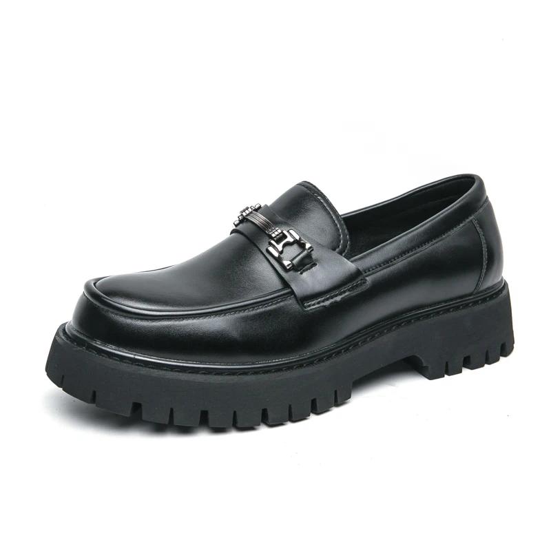 Fashion Metal Buckle Loafers Thick Bottom Walking Business Shoes New Trend Men Leather Dress Slip on Soft Non Slip Breathable Driving 38
Fashion Metal Buckle Loafers Thick Bottom Walking Business Shoes New Trend Men Leather Dress Slip on Soft Non Slip Breathable Driving 38