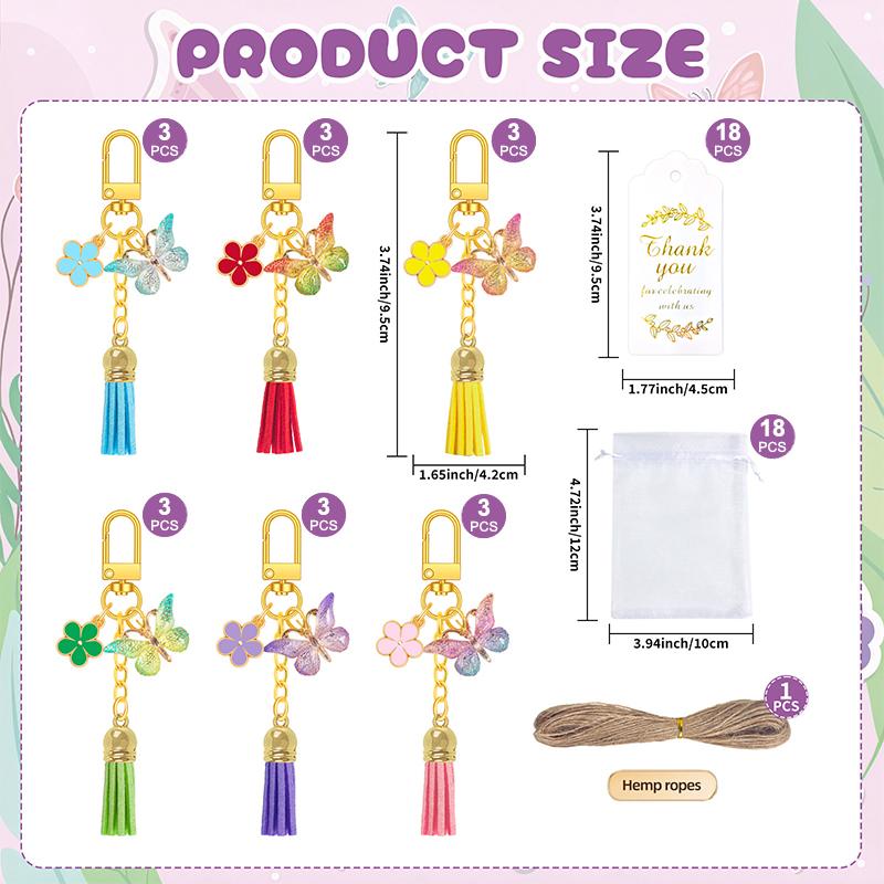18 Sets Butterfly Party Favors Tassel Keychain Fairy Party Decorations Gauze Bag разноцветный
18 Sets Butterfly Party Favors Tassel Keychain Fairy Party Decorations Gauze Bag разноцветный
