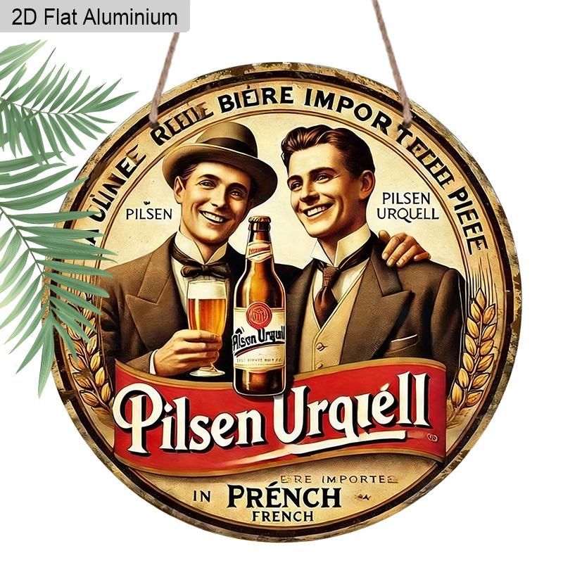 2D Flat Aluminum Retro Round Metal Sign Pilsner Urquell Beer Advertisement, Vintage Wall Art Decor with Hanging Rope, Rustic Chic Decoration for Home 1pc
2D Flat Aluminum Retro Round Metal Sign Pilsner Urquell Beer Advertisement, Vintage Wall Art Decor with Hanging Rope, Rustic Chic Decoration for Home 1pc