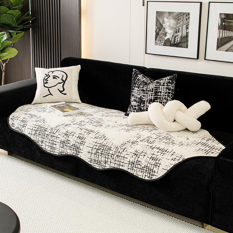 Необычная нестандартная легкая роскошная диванная подушка из синели, нескользящий чехол для дивана, плотная пылезащитная ткань для дивана 90*90cm