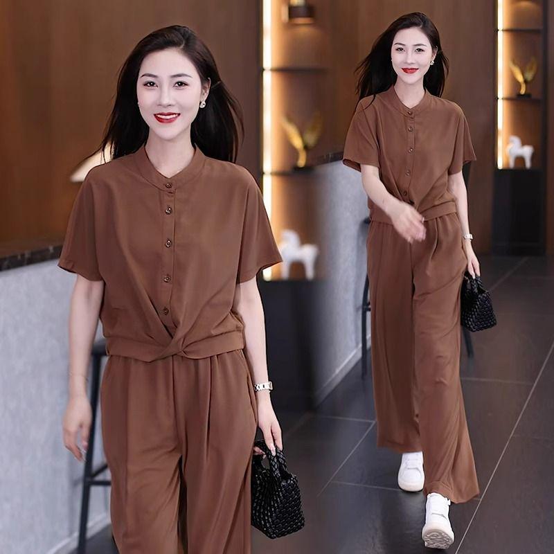 Chic Women s Summer 2025 Loose Belly-Covering Two-Piece Set: Short-Sleeve Top & Wide-Leg Pants. 3XL recommended 145-160 jin
Chic Women s Summer 2025 Loose Belly-Covering Two-Piece Set: Short-Sleeve Top & Wide-Leg Pants. 3XL recommended 145-160 jin
