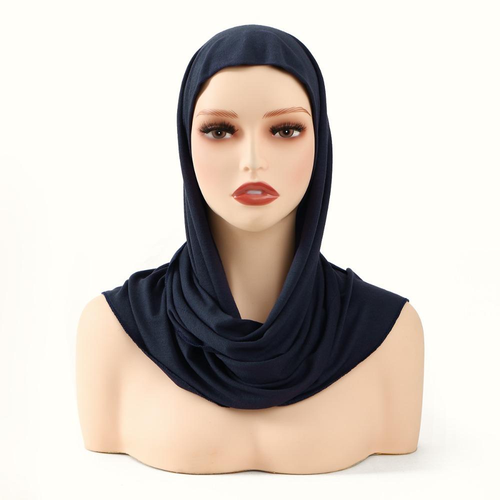 Classic Modal Jersey Instant Hijab Cotton Stretch Solid Color Headscarf Wrap-Around Neck Breathable Turban for Women темно-синього кольору
Classic Modal Jersey Instant Hijab Cotton Stretch Solid Color Headscarf Wrap-Around Neck Breathable Turban for Women темно-синього кольору