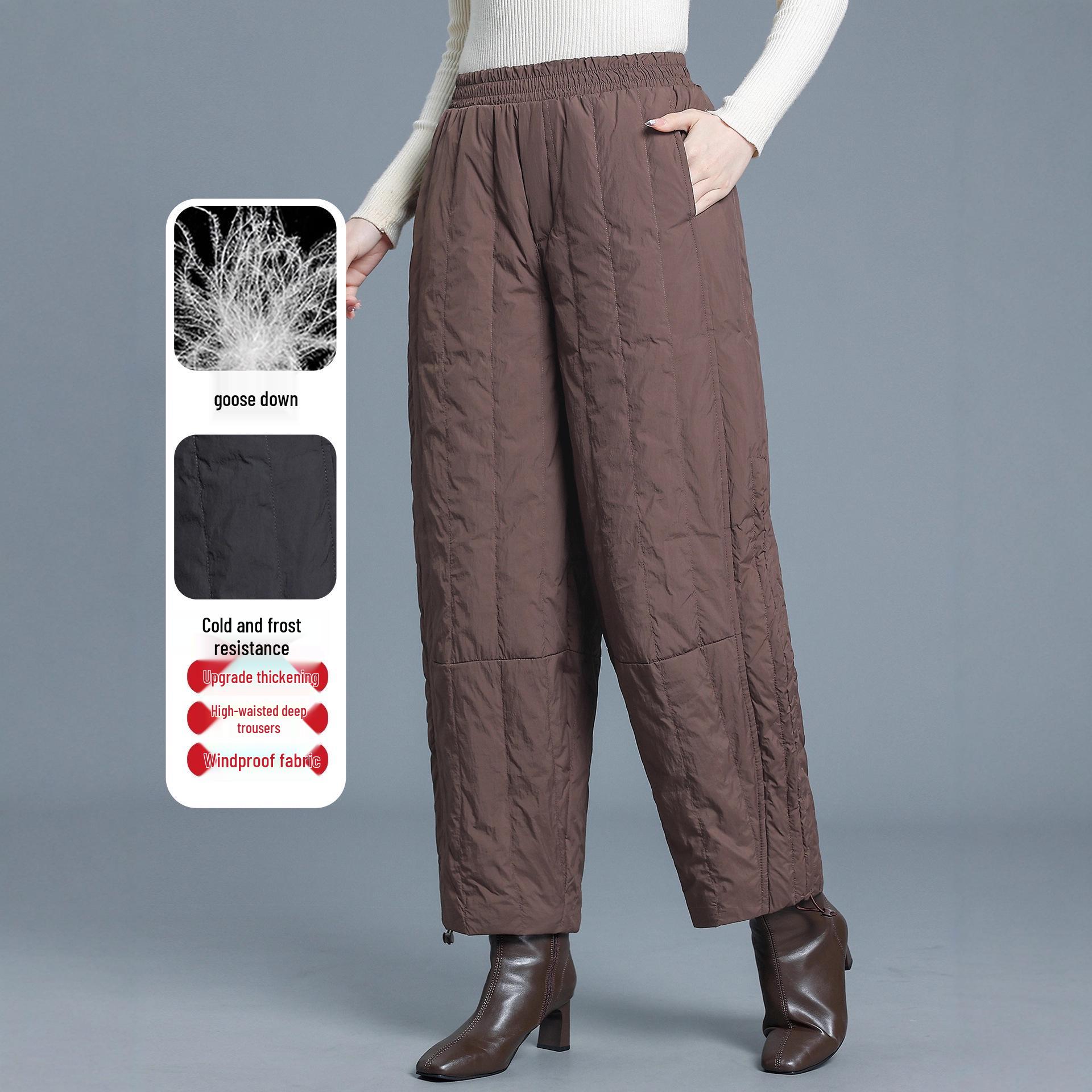 Women s High-Waisted Goose Down Winter Pants - Warm, Wide-Leg, 9/10 Length for Middle-Aged Mothers L for 111-125 lbs
Women s High-Waisted Goose Down Winter Pants - Warm, Wide-Leg, 9/10 Length for Middle-Aged Mothers L for 111-125 lbs