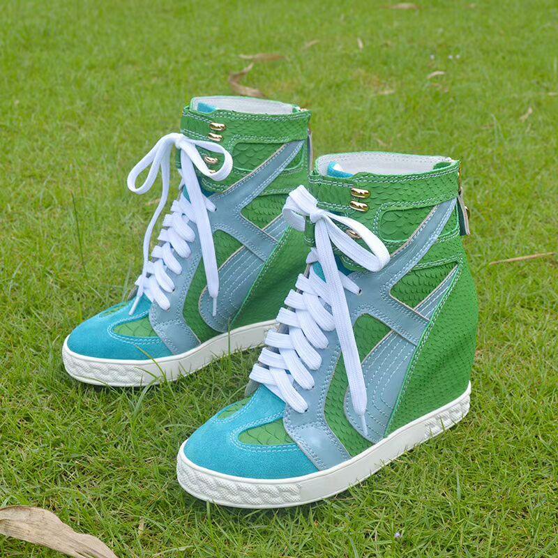 Модні черевики на шнурівці з латками, що збільшують зріст, жіночі 8 см танкетки на внутрішній платформі, ковбойські черевики високого верху з крокодилячої натуральної шкіри 37
Модні черевики на шнурівці з латками, що збільшують зріст, жіночі 8 см танкетки на внутрішній платформі, ковбойські черевики високого верху з крокодилячої натуральної шкіри 37