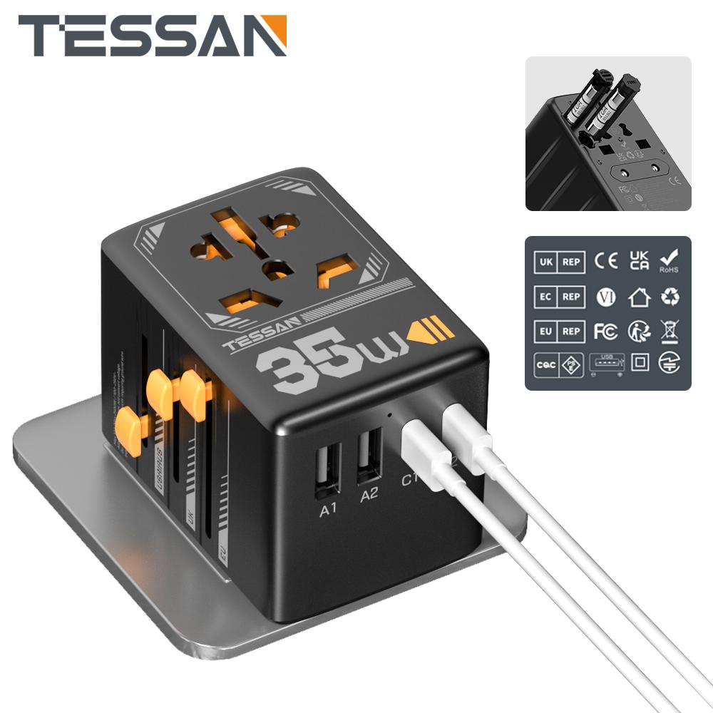 Универсальный дорожный адаптер TESSAN 35 Вт, 65 Вт/100 Вт с USB и адаптером для быстрой зарядки типа C, вилка ЕС/Великобритании/США/Австралии для путешествий
Универсальный дорожный адаптер TESSAN 35 Вт, 65 Вт/100 Вт с USB и адаптером для быстрой зарядки типа C, вилка ЕС/Великобритании/США/Австралии для путешествий