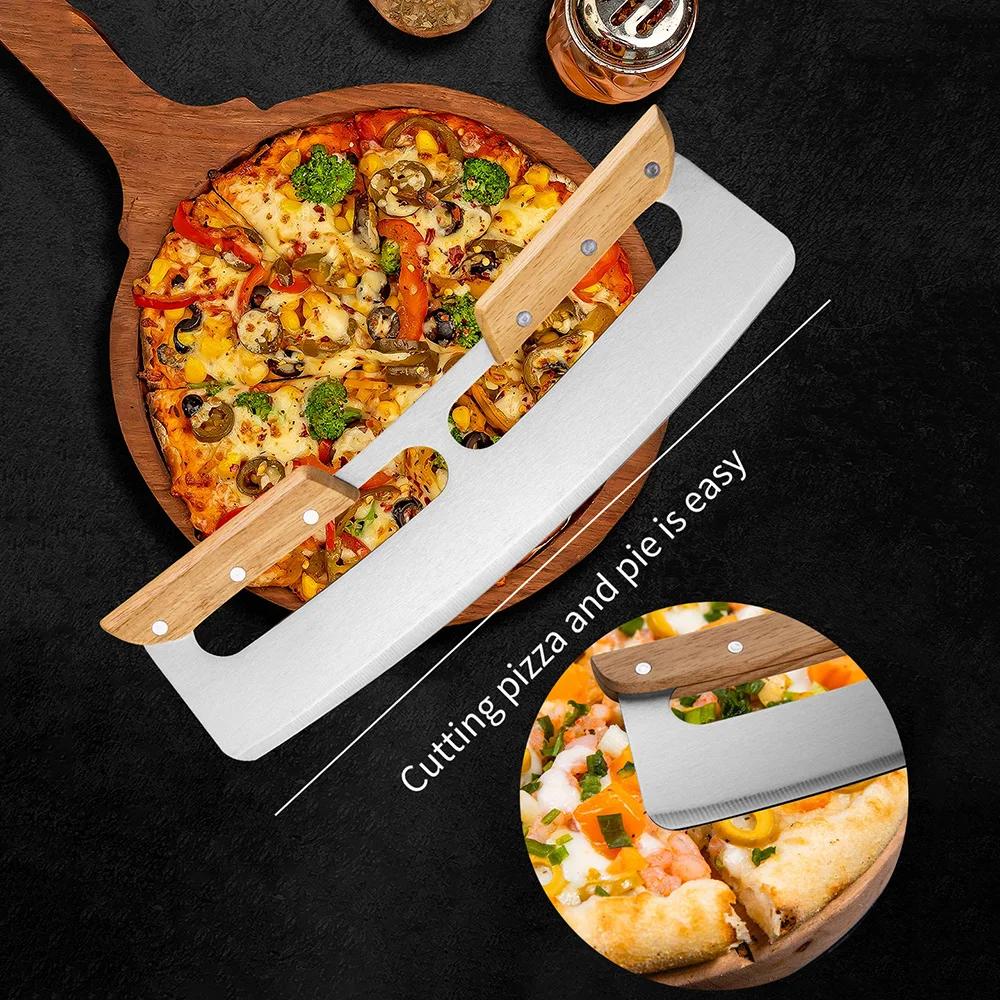 Wooden Handle 14 Inch Large Pizza Cutter Curved Blade StainleSS Steel Cutter Semi CirCular Shaver Baking Tool Pizza Pizza Cutter
Wooden Handle 14 Inch Large Pizza Cutter Curved Blade StainleSS Steel Cutter Semi CirCular Shaver Baking Tool Pizza Pizza Cutter