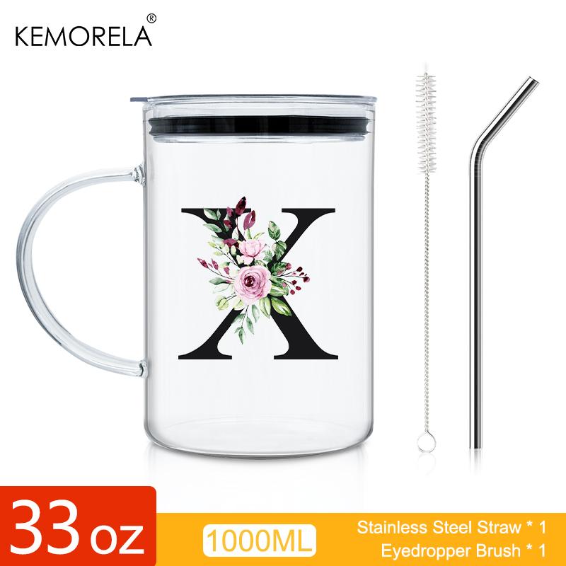 1PCS 1000ML Glass with Lid and Straw Handle High Borosilicate Glass Letter Glass Water Cup Coffee Cup Summer Winter Drinkware 1000ML
1PCS 1000ML Glass with Lid and Straw Handle High Borosilicate Glass Letter Glass Water Cup Coffee Cup Summer Winter Drinkware 1000ML