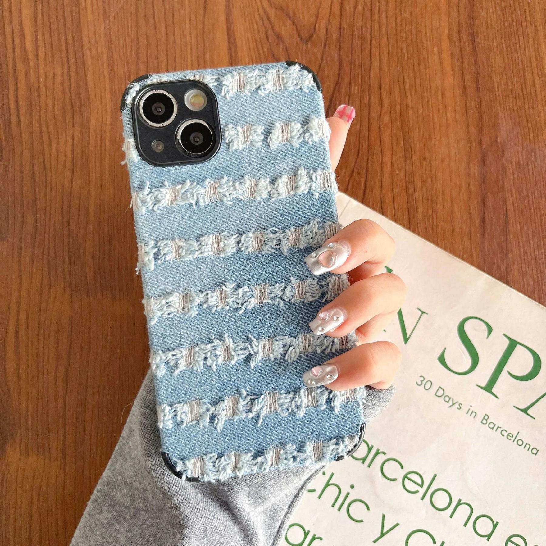 For iPhone 14 Case Denim Feel TPU+Cloth Anti-Scratch Phone Cover Style C
For iPhone 14 Case Denim Feel TPU+Cloth Anti-Scratch Phone Cover Style C