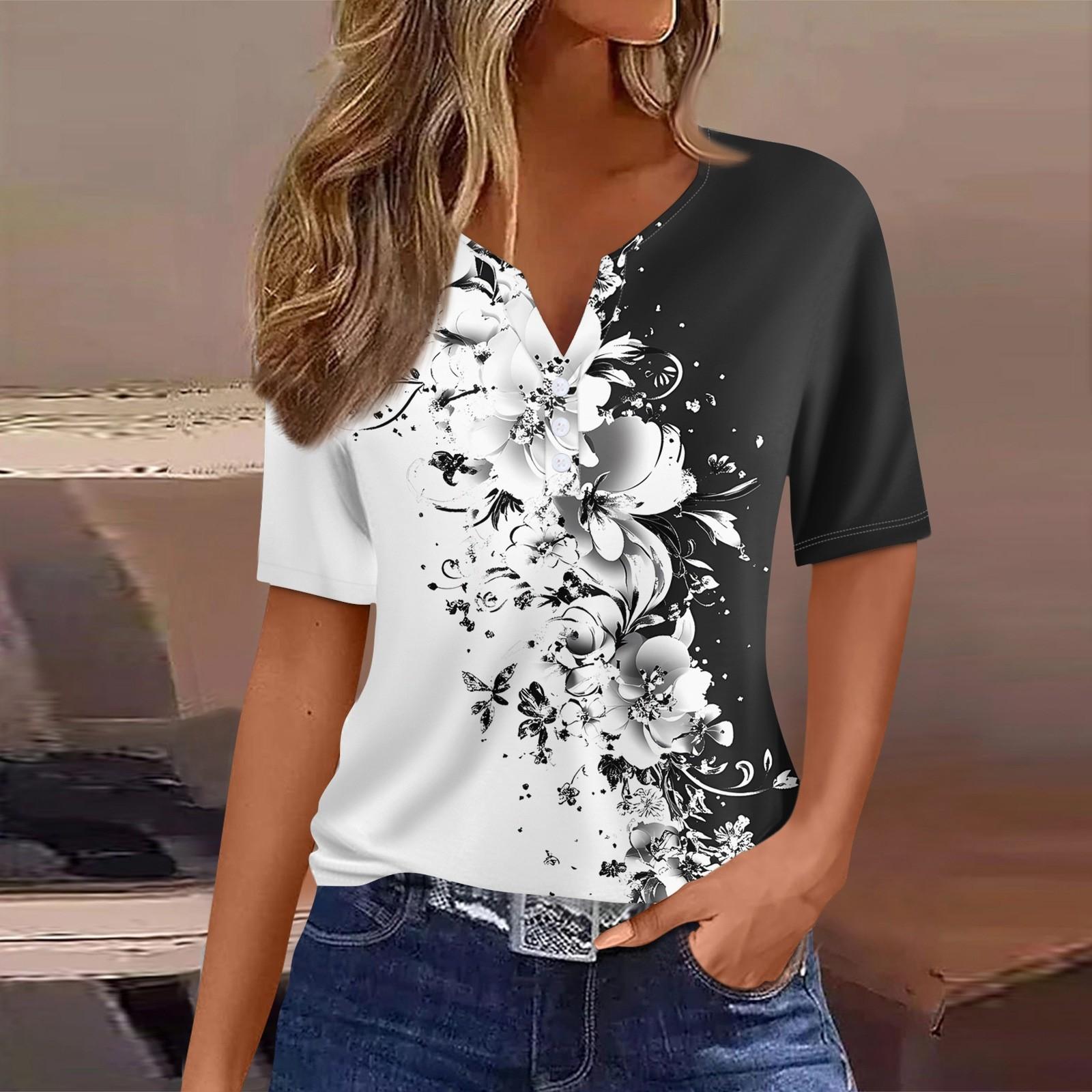 Жен. Футболка С принтом Пуговицы С короткими рукавами Повседневные Выходные Мода Классический V-образный вырез Обычный Верх L чёрный
Жен. Футболка С принтом Пуговицы С короткими рукавами Повседневные Выходные Мода Классический V-образный вырез Обычный Верх L чёрный