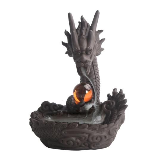 Керамический обратный поток Мяч Мода Дракон Благовония Вечеринка Домашняя горелка Конусы Палочка Украшение Держатель Домашний орнамент