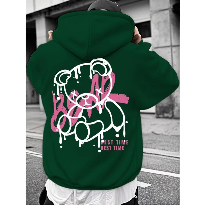 Fashionable men s autumn personalized teddy bear print soft and comfortable hooded sweatshirt outdoor street style clothing S зелений
Fashionable men s autumn personalized teddy bear print soft and comfortable hooded sweatshirt outdoor street style clothing S зелений