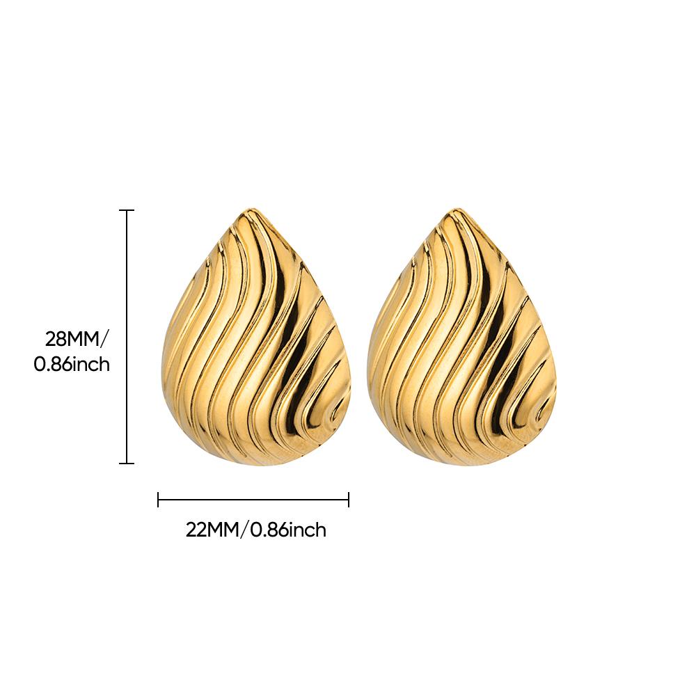 Stainless Steel Water Drop Stud Earrings For Women Gold Color Wedding Aesthetic Irregular Texture Earring Jewelry Accessories
Stainless Steel Water Drop Stud Earrings For Women Gold Color Wedding Aesthetic Irregular Texture Earring Jewelry Accessories