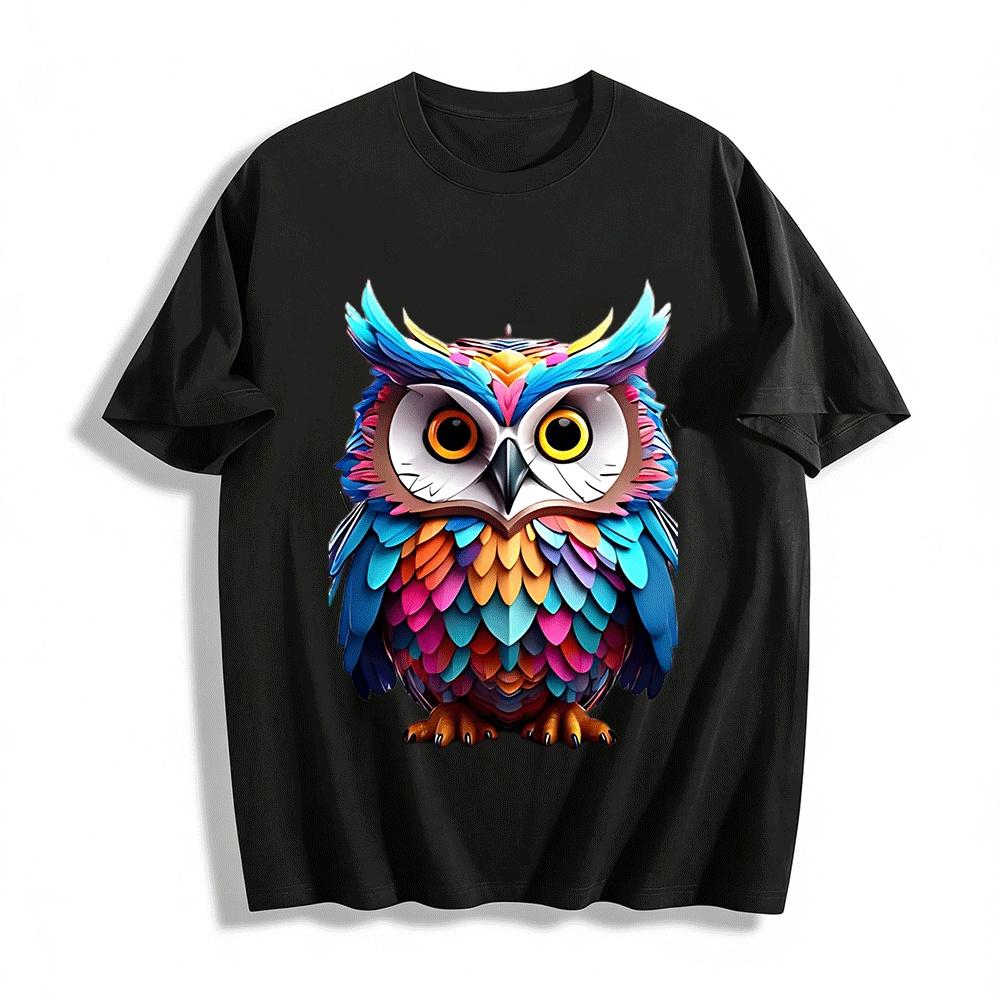 Vibrant Owl Print Casual Top Unisex Trendy Tee Pure cotton T-shirt XXS
Vibrant Owl Print Casual Top Unisex Trendy Tee Pure cotton T-shirt XXS