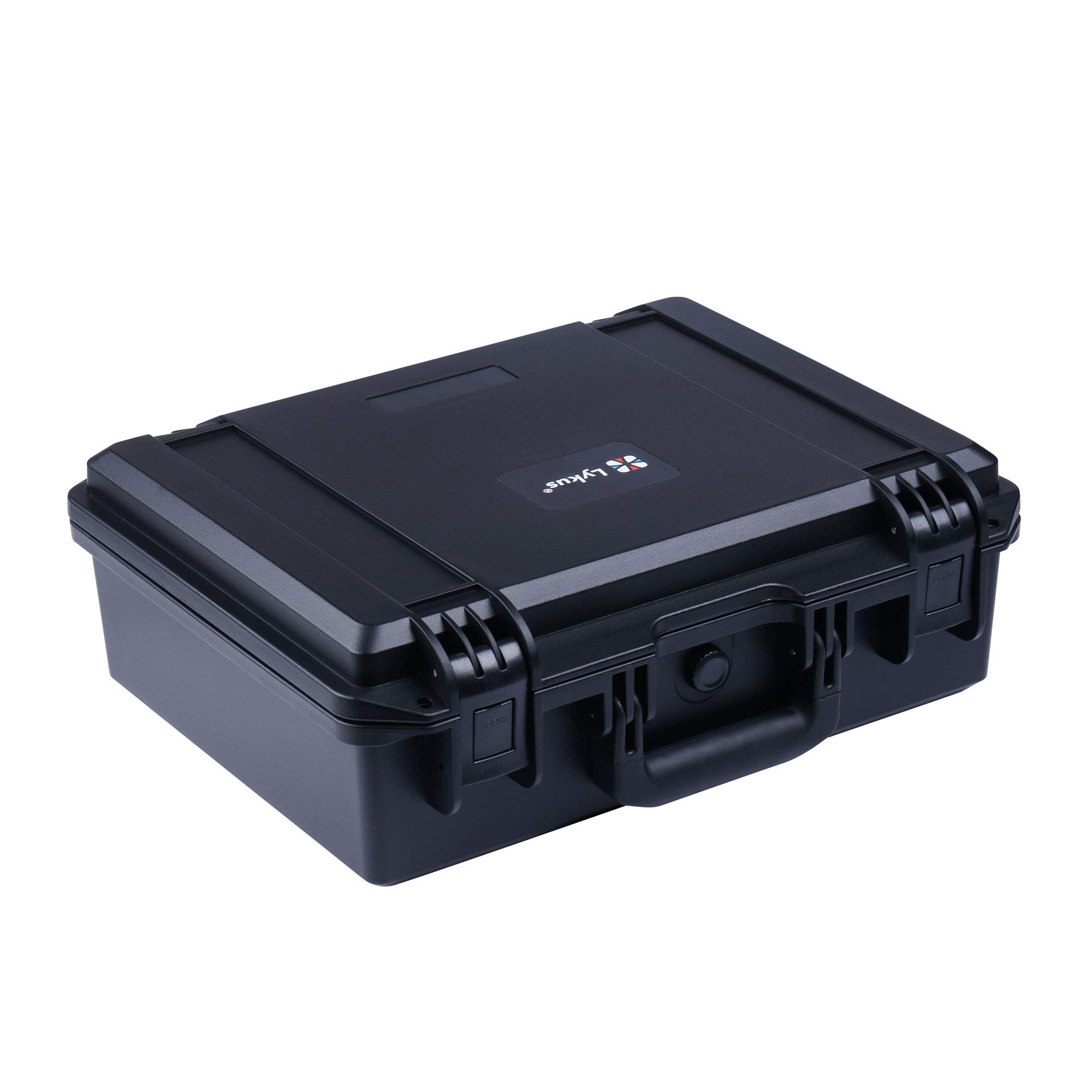 Lykus Waterproof case lattice cut sponge Inner Suitable for small video action Black HC-3810 Built-in dimensions 38x28x13.5cm cameras, pistols, чорний
Lykus Waterproof case lattice cut sponge Inner Suitable for small video action Black HC-3810 Built-in dimensions 38x28x13.5cm cameras, pistols, чорний