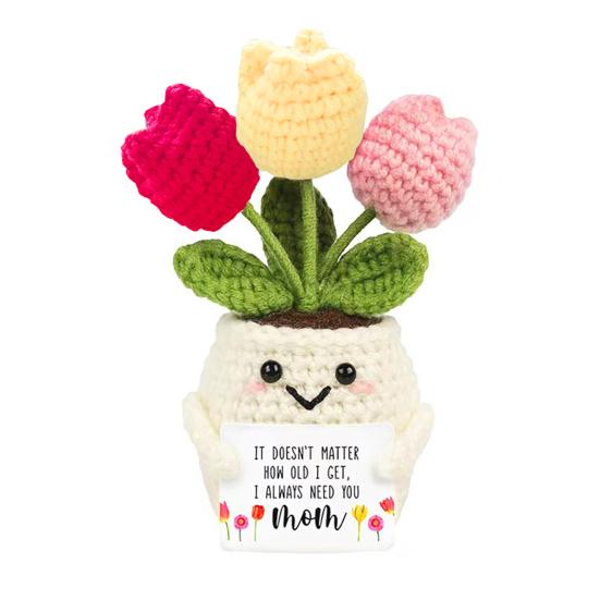 Positive Crochet Tulip Wildflower Thank You Gifts for Women Mom Friends Handmade Potted Flower Doll with Card Emotional Support Gift
Positive Crochet Tulip Wildflower Thank You Gifts for Women Mom Friends Handmade Potted Flower Doll with Card Emotional Support Gift