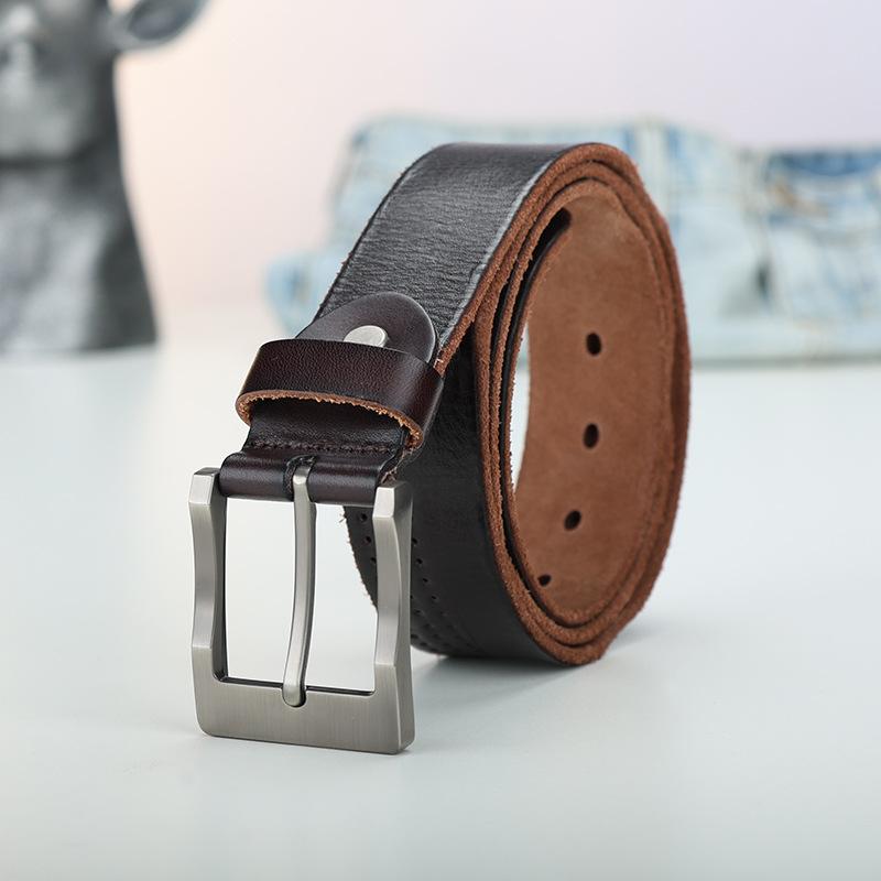 Belt Men S Leather Pin Buckle First Layer Scalper Fashion Washed Belt Casual Light Personality Men S Trend Belt 130cm темно-коричневого кольору
Belt Men S Leather Pin Buckle First Layer Scalper Fashion Washed Belt Casual Light Personality Men S Trend Belt 130cm темно-коричневого кольору