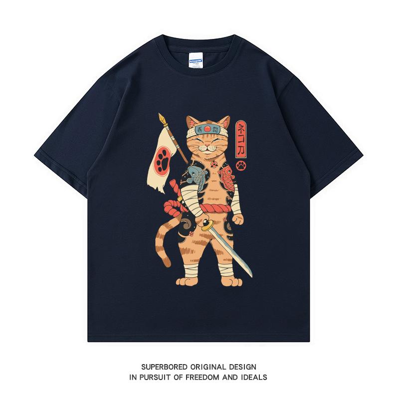 220GSM Тяжелая футболка из 100% хлопка Футболка Neko Shogun с принтом Мужская повседневная футболка с круглым вырезом Базовые мужские топы Футболка
220GSM Тяжелая футболка из 100% хлопка Футболка Neko Shogun с принтом Мужская повседневная футболка с круглым вырезом Базовые мужские топы Футболка