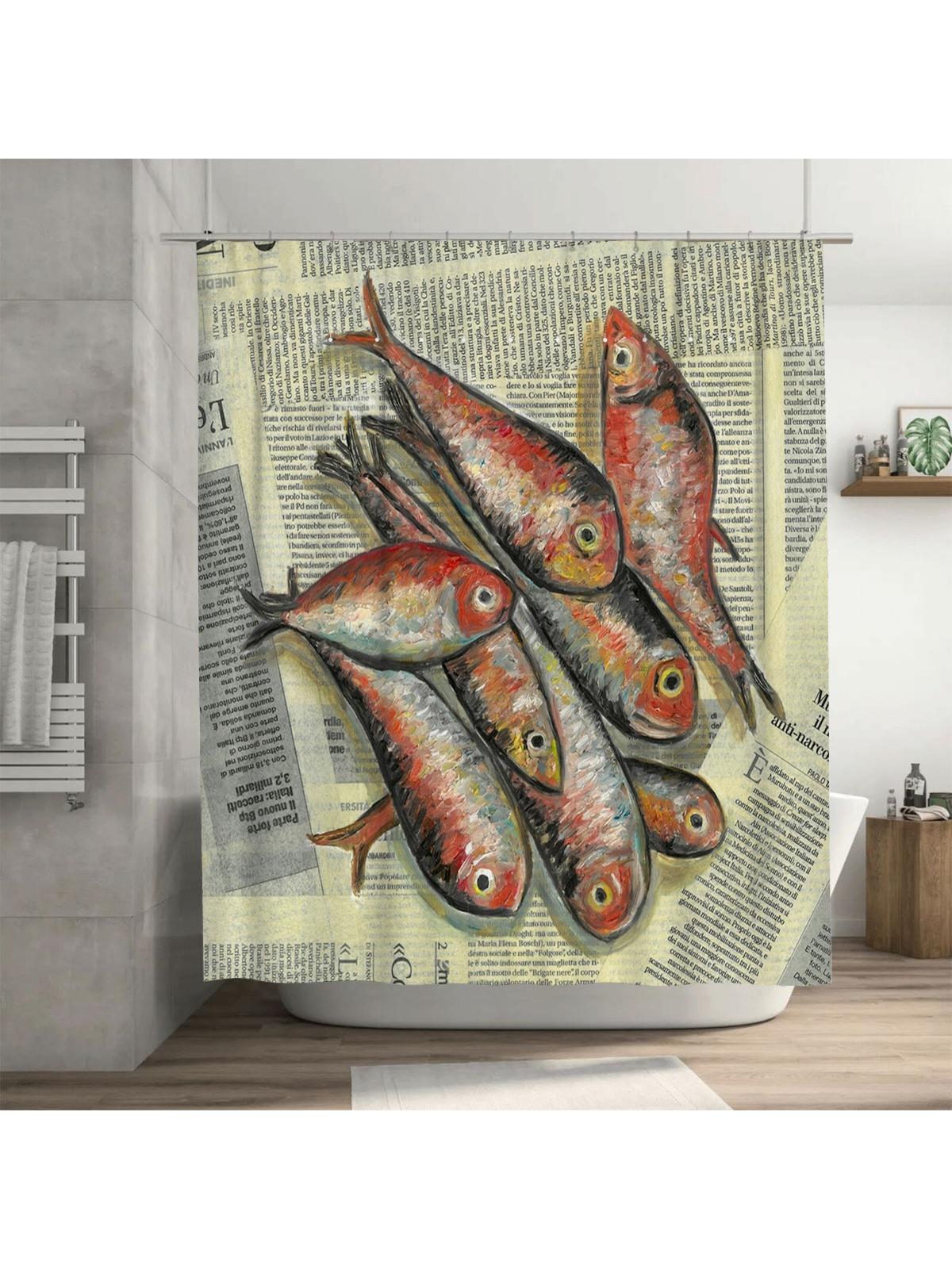 Artistic Fish Shower Curtain | Vintage Newspaper Background 90X180cm
Artistic Fish Shower Curtain | Vintage Newspaper Background 90X180cm