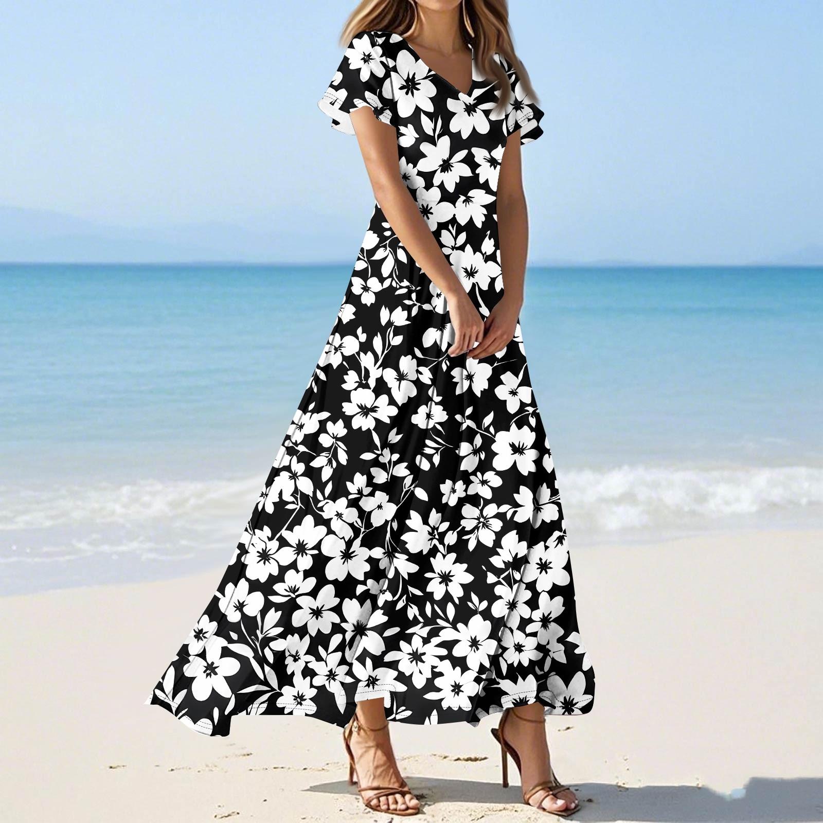 Женские повседневные модные длинные платья с принтом, платья с V-образным вырезом и коротким рукавом S
Женские повседневные модные длинные платья с принтом, платья с V-образным вырезом и коротким рукавом S