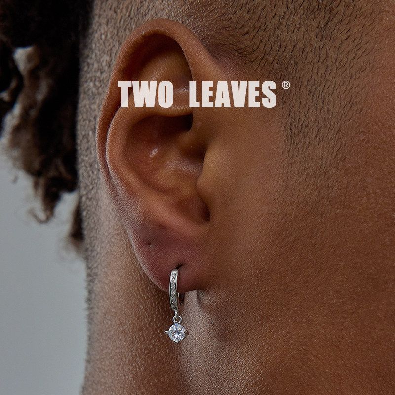 Two Leaves S925 Sterling Silver Diamond Pendant Single Rhinestone Earrings Fashion Men and Women Street Trend Zircon Earrings 8.5mm Inner Diameter / Single
Two Leaves S925 Sterling Silver Diamond Pendant Single Rhinestone Earrings Fashion Men and Women Street Trend Zircon Earrings 8.5mm Inner Diameter / Single