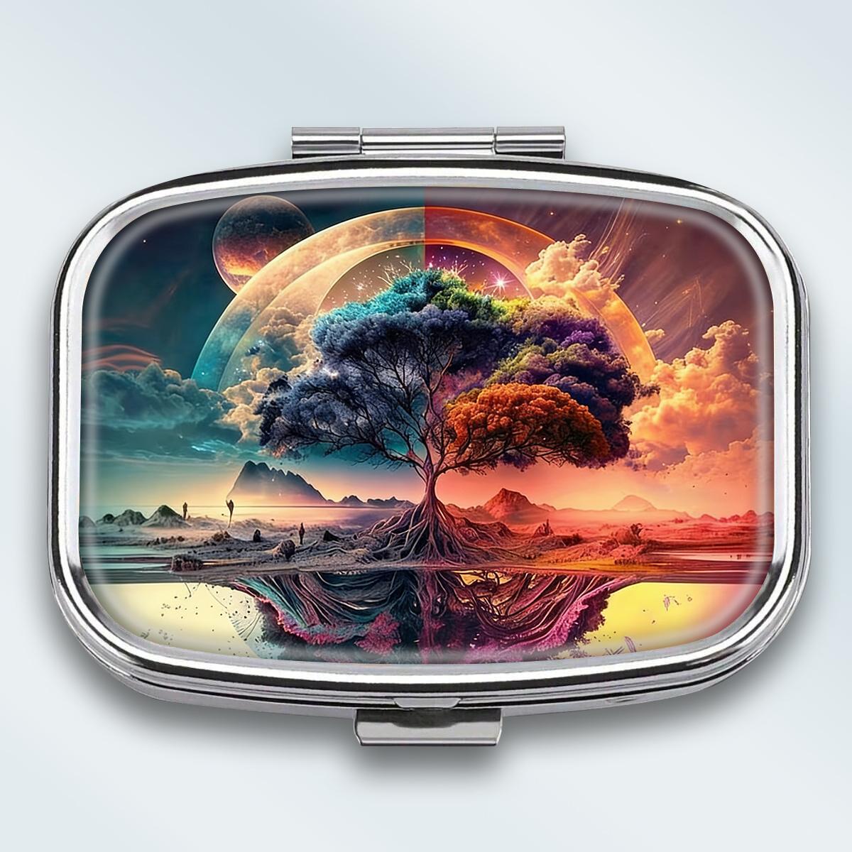 Portable Pill Box with 2 Compartments, Mini Metal Medicine Organizer Case, Cute Printed Pill Container for Vitamins, Pills, Jewelry, Travel, Daily Use
Portable Pill Box with 2 Compartments, Mini Metal Medicine Organizer Case, Cute Printed Pill Container for Vitamins, Pills, Jewelry, Travel, Daily Use