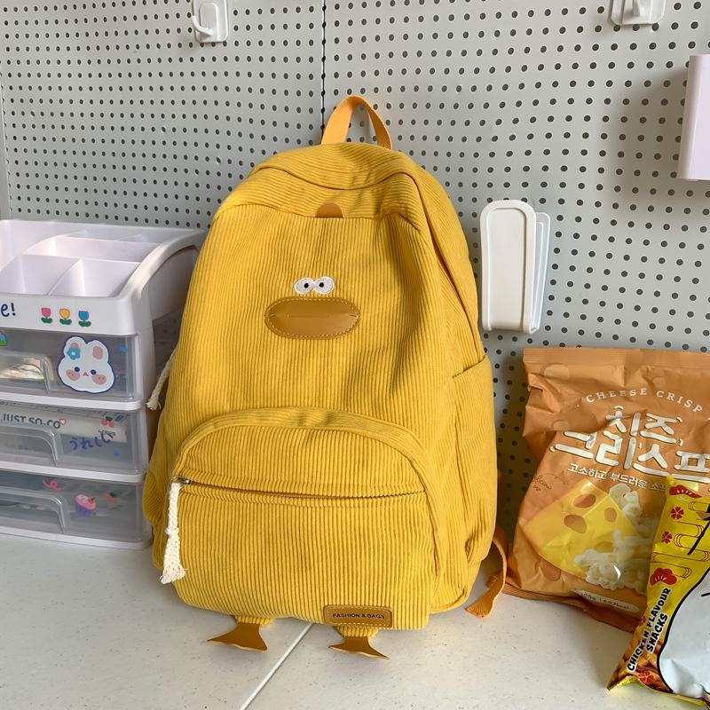 Cute Duck Print Backpack Solid Color Corduroy Daypack Lightweight Large Capacity Travel Kawaii Knapsack School Daily Bookbags жовтий
Cute Duck Print Backpack Solid Color Corduroy Daypack Lightweight Large Capacity Travel Kawaii Knapsack School Daily Bookbags жовтий