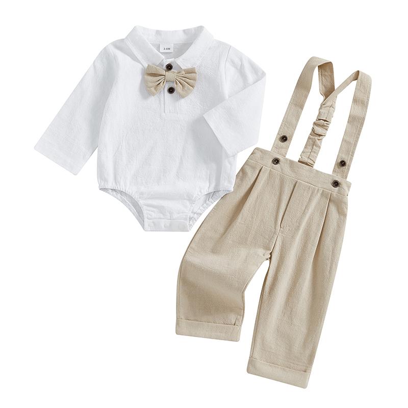 Baby Boy Gentleman Outfit Autumn Lapel Neck Long Sleeve Romper with Elastic Waist Suspender Pants for Wedding Stage 0-3M хакі
Baby Boy Gentleman Outfit Autumn Lapel Neck Long Sleeve Romper with Elastic Waist Suspender Pants for Wedding Stage 0-3M хакі