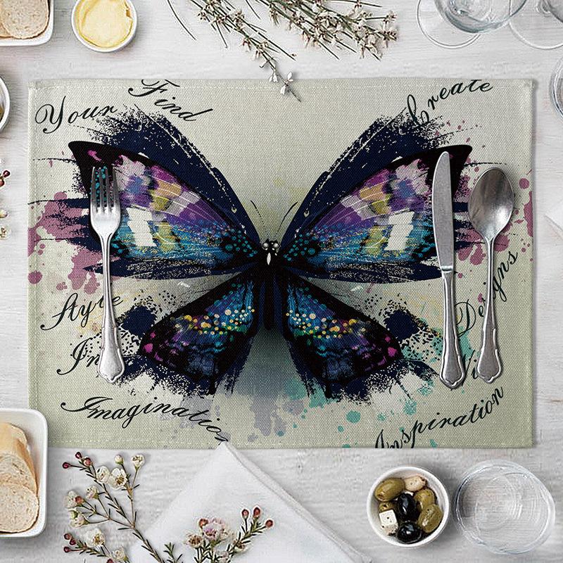 Colorful Butterfly Print Linen Fabric Placemat for Dining Table Flower Design Kitchen Decoration Accessories Individual Placemat 2pcs 30x45cm
Colorful Butterfly Print Linen Fabric Placemat for Dining Table Flower Design Kitchen Decoration Accessories Individual Placemat 2pcs 30x45cm